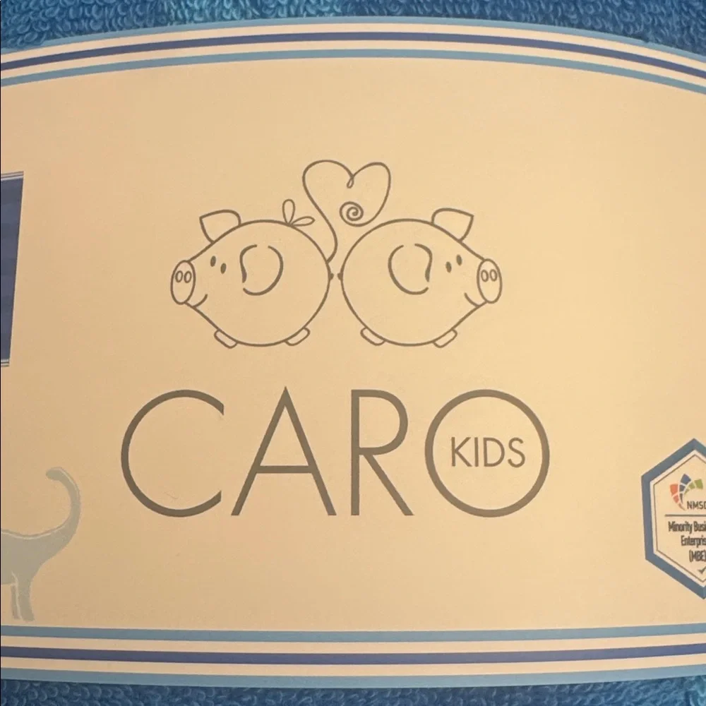 6pc CARO HOME 100% Cotton Blue Dinosaur Design Bath Towel Set Bundle